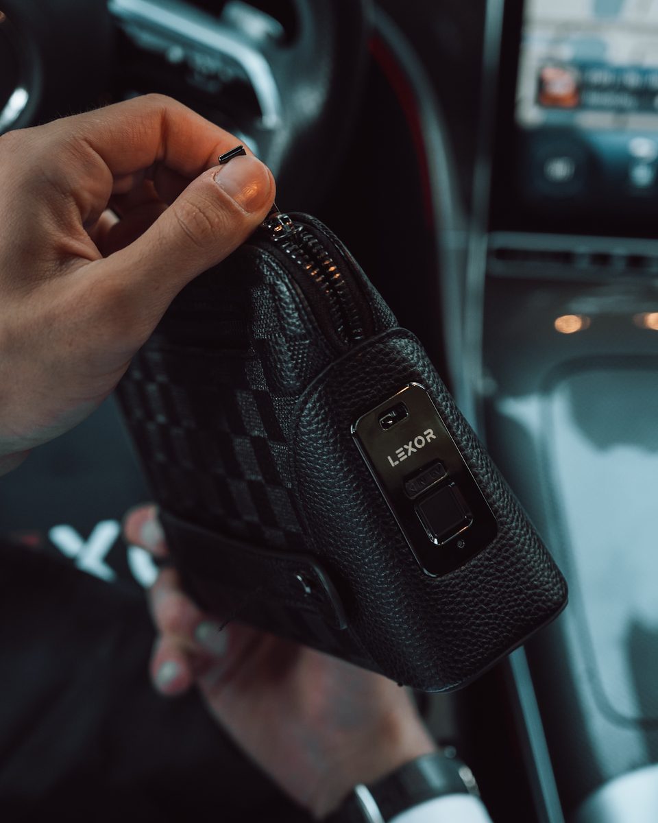 LEXOR fingerprint lock opened in a car